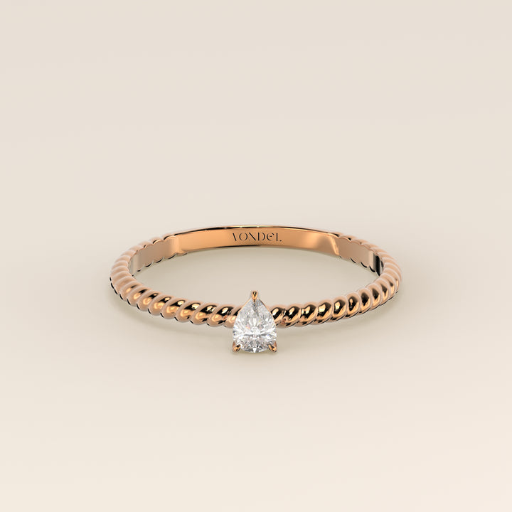Bowie - Pear Lab Grown Diamond Ring with Twisted Band