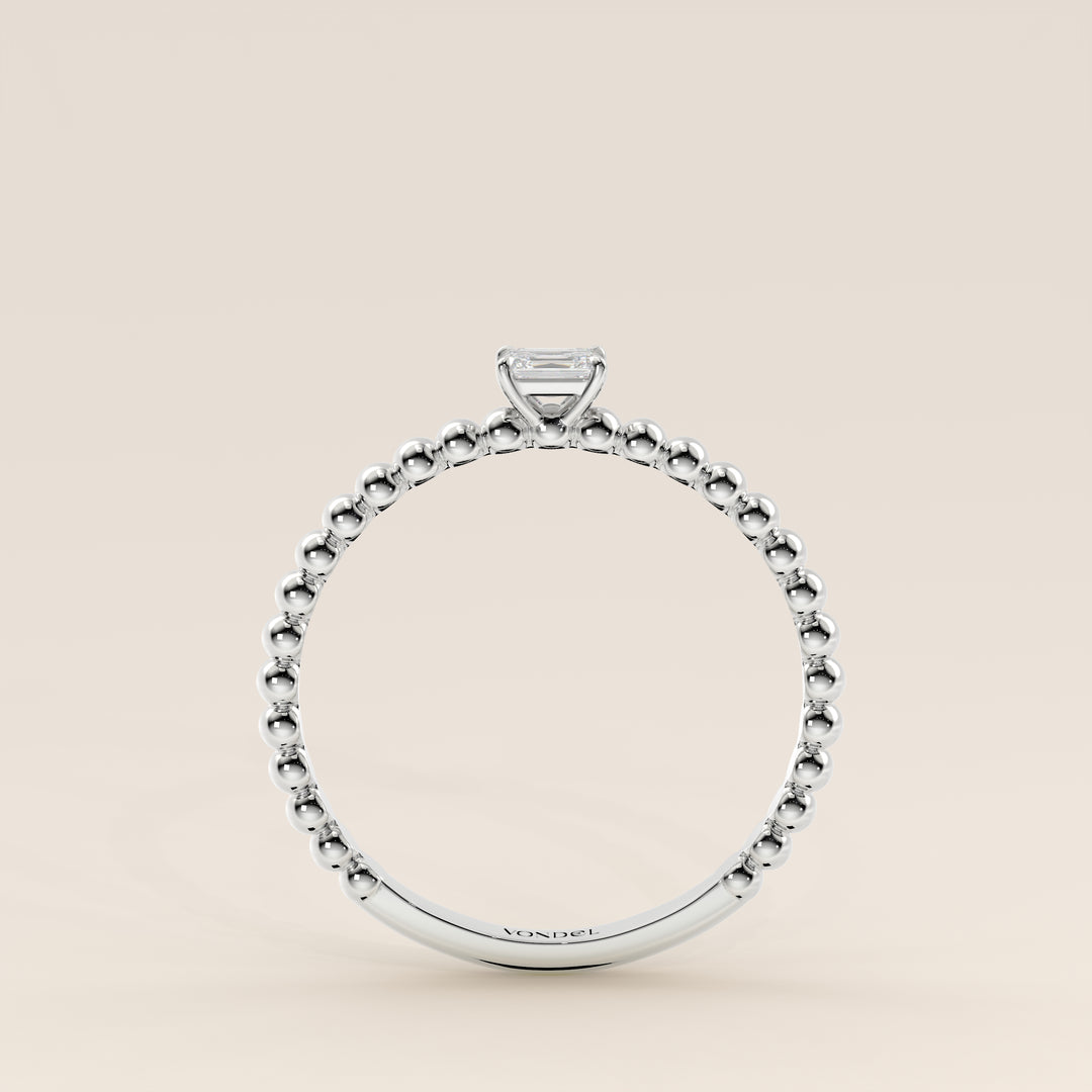 Lina - Emerald Lab Grown Diamond Ring with Round Dot Band
