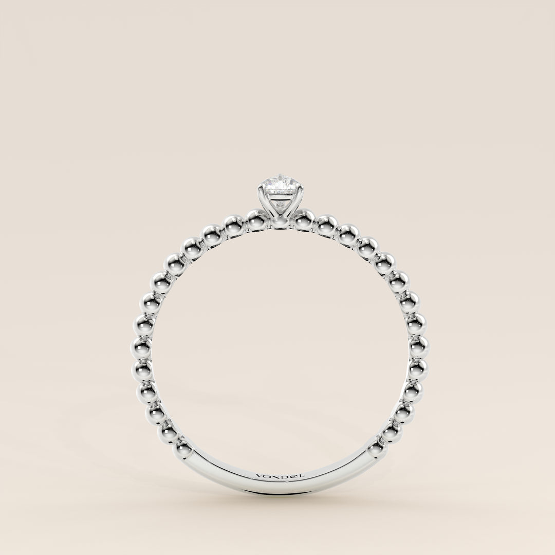 Lina - Pear Lab Grown Diamond Ring with Round Dot Band