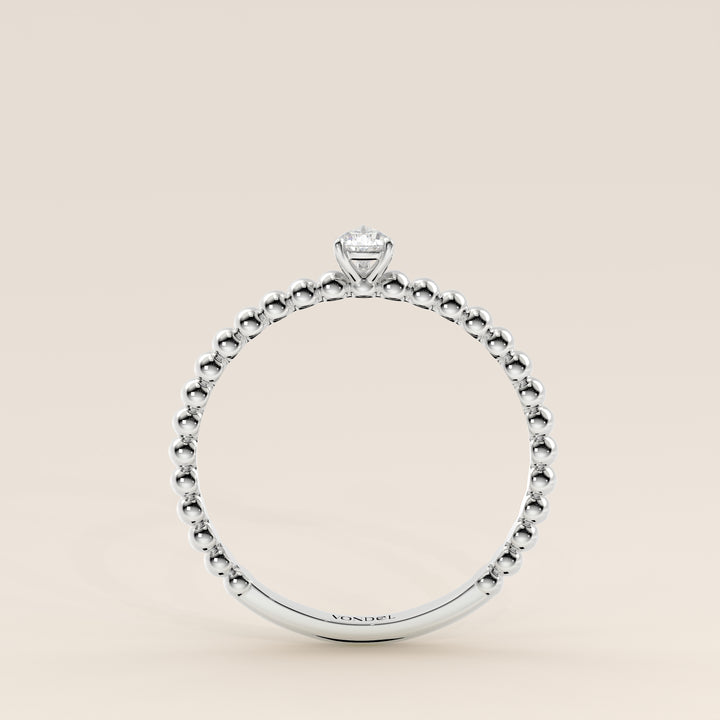 Lina - Pear Lab Grown Diamond Ring with Round Dot Band