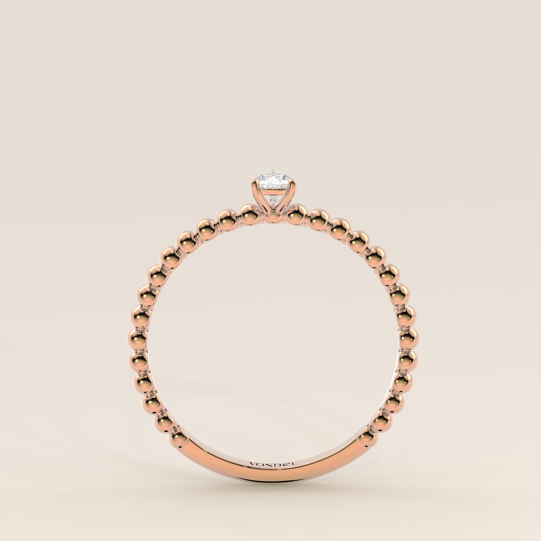 Lina - Pear Lab Grown Diamond Ring with Round Dot Band