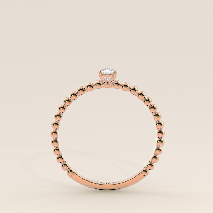 Lina - Pear Lab Grown Diamond Ring with Round Dot Band