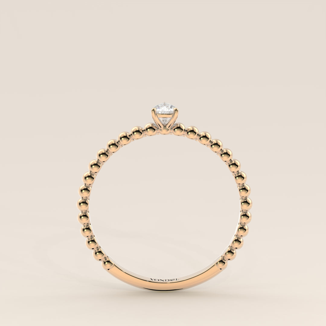 Lina - Pear Lab Grown Diamond Ring with Round Dot Band