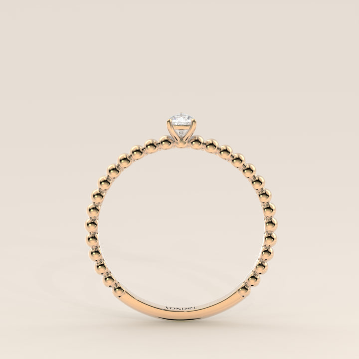 Lina - Pear Lab Grown Diamond Ring with Round Dot Band
