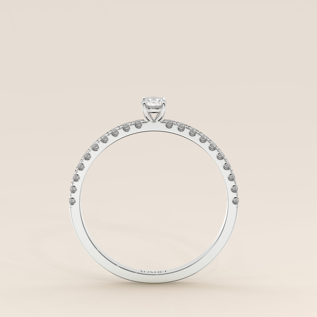 Julie - Oval Lab Grown Diamond Ring with Pave Band