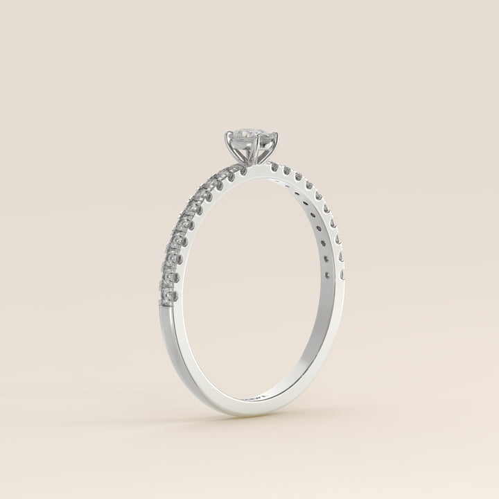 Julie - Oval Lab Grown Diamond Ring with Pave Band