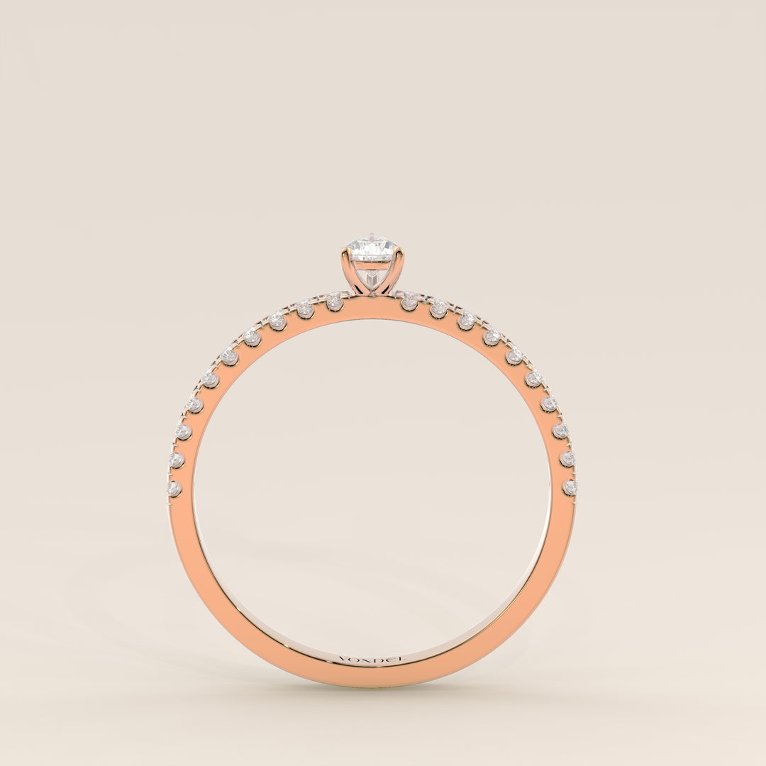 Julie - Pear Lab Grown Diamond Ring with Pave Band