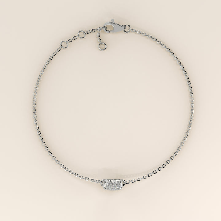 Gina - Heart Lab Grown Diamond Chain Bracelet with Hidden Halo