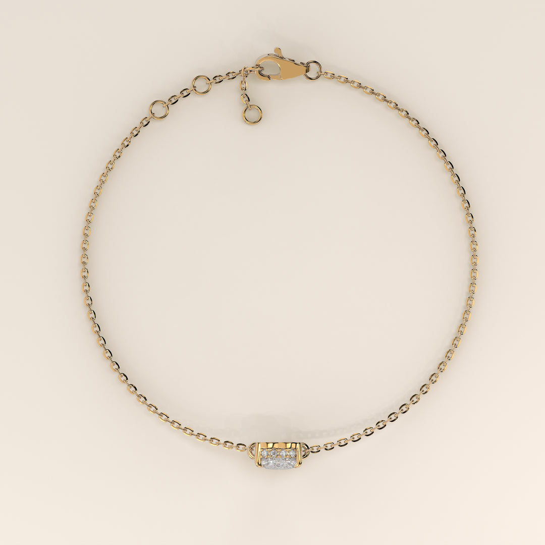 Gina - Heart Lab Grown Diamond Chain Bracelet with Hidden Halo