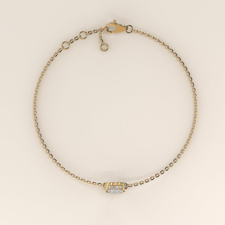 Gina - Heart Lab Grown Diamond Chain Bracelet with Hidden Halo