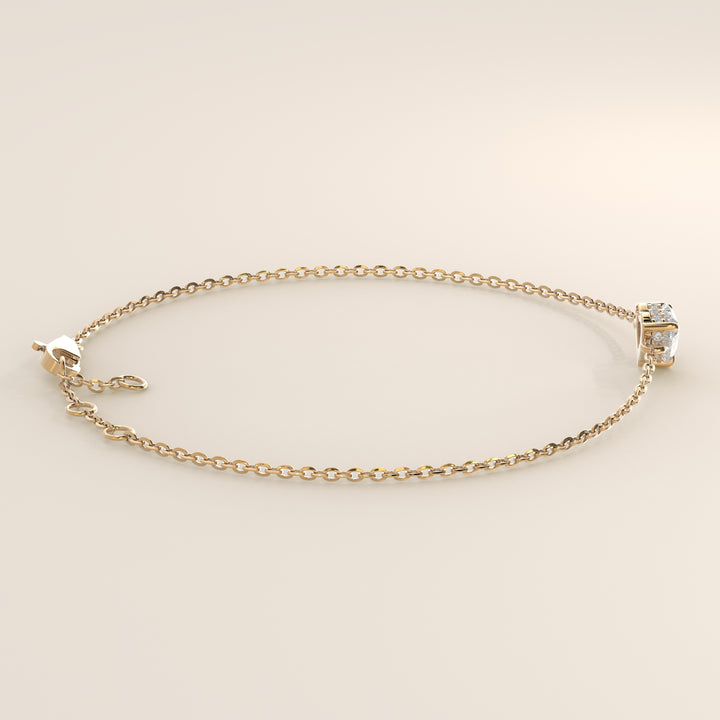 Gina - Heart Lab Grown Diamond Chain Bracelet with Hidden Halo