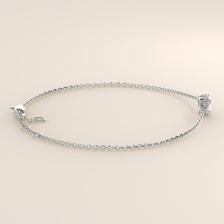 Gina - Heart Lab Grown Diamond Chain Bracelet with Hidden Halo