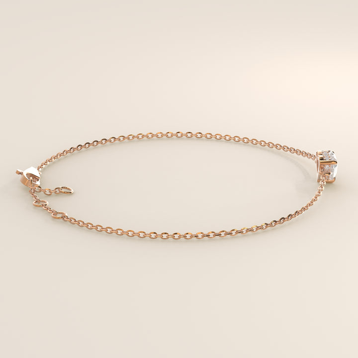 Gina - Heart Lab Grown Diamond Chain Bracelet with Hidden Halo