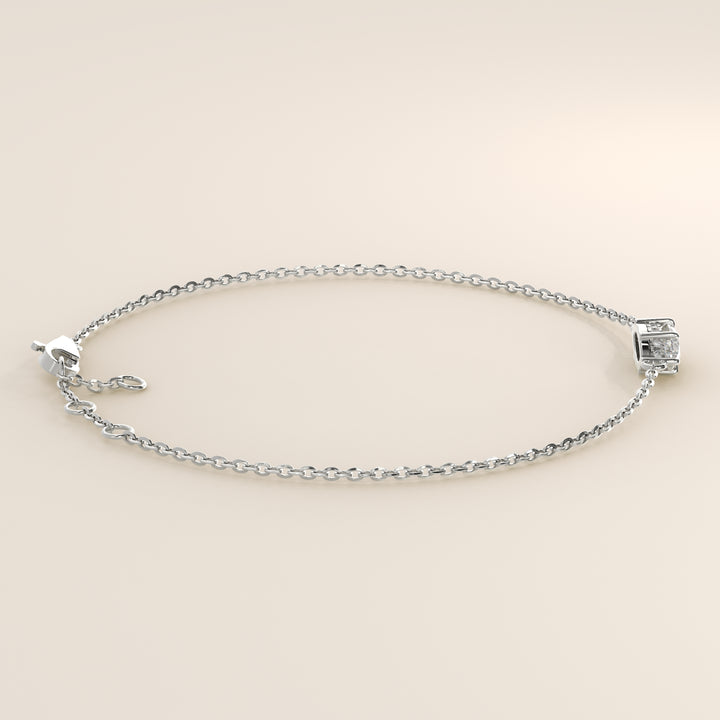 Gina - Marquise East West Lab Grown Diamond Chain Bracelet with Hidden Halo