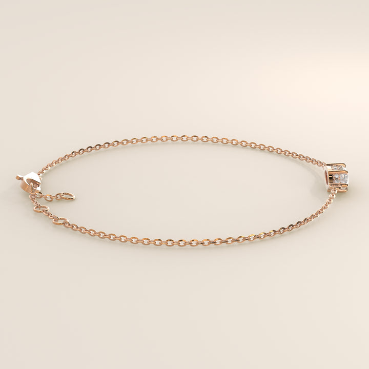 Gina - Marquise East West Lab Grown Diamond Chain Bracelet with Hidden Halo