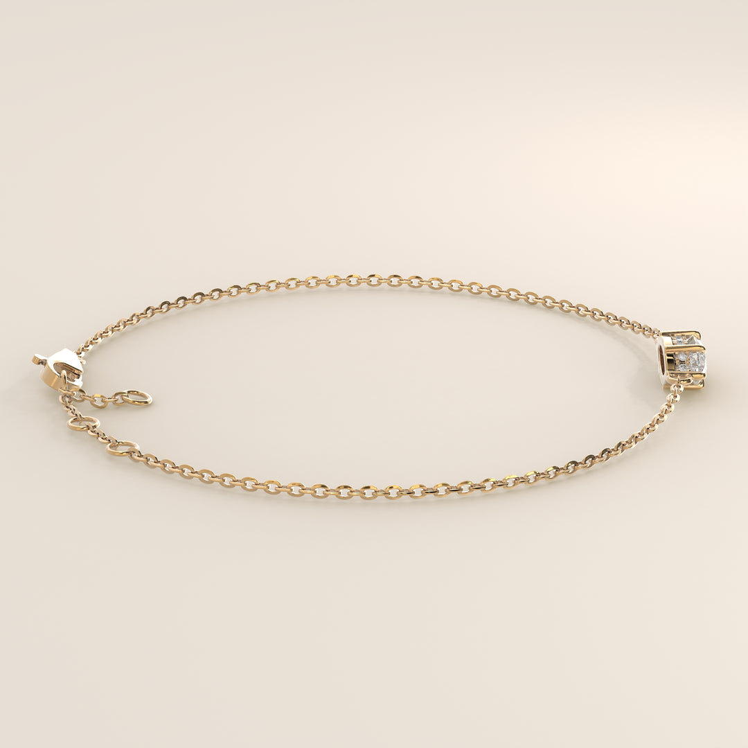 Gina - Marquise East West Lab Grown Diamond Chain Bracelet with Hidden Halo