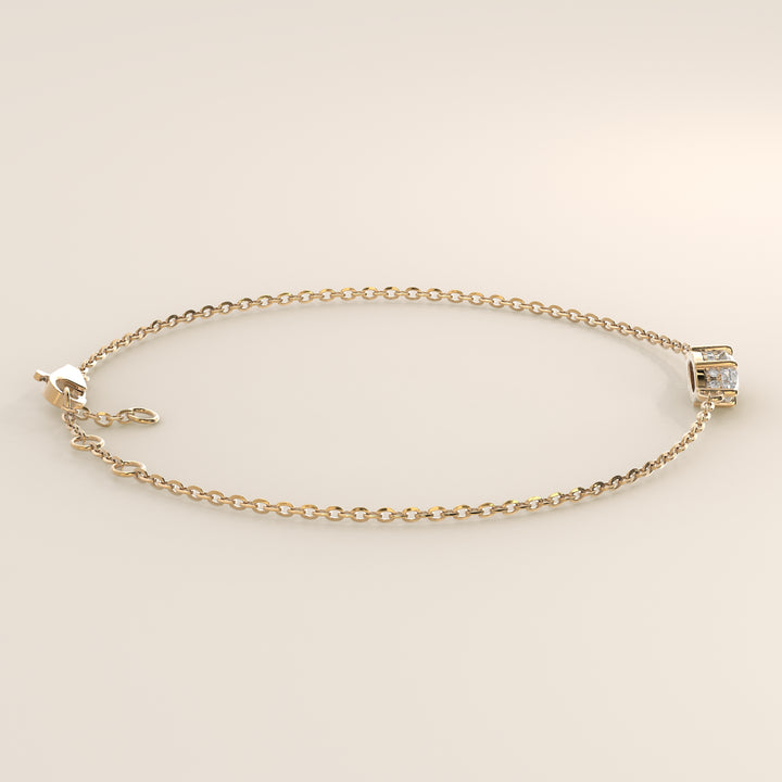 Gina - Marquise East West Lab Grown Diamond Chain Bracelet with Hidden Halo
