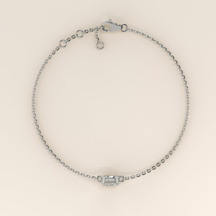 Gina - Oval East West Lab Grown Diamond Chain Bracelet with Hidden Halo