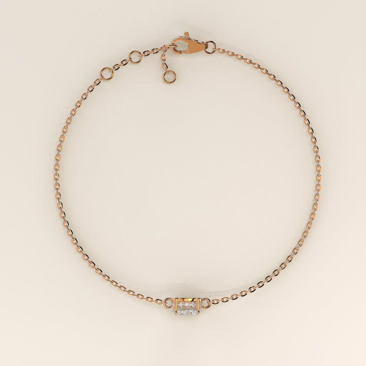 Gina - Oval East West Lab Grown Diamond Chain Bracelet with Hidden Halo