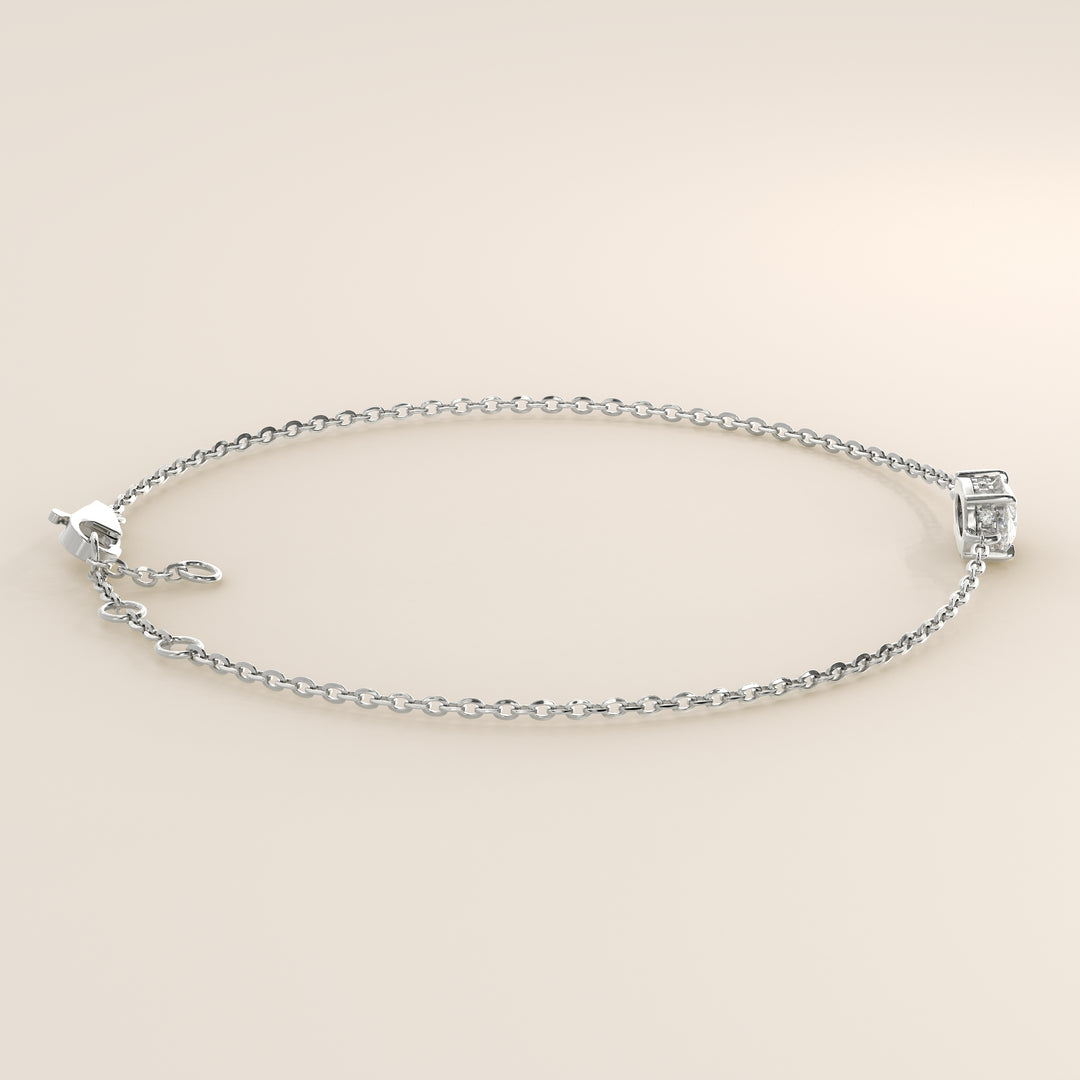 Gina - Oval East West Lab Grown Diamond Chain Bracelet with Hidden Halo