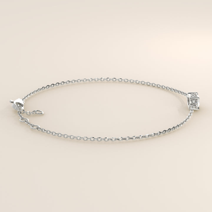Gina - Oval East West Lab Grown Diamond Chain Bracelet with Hidden Halo