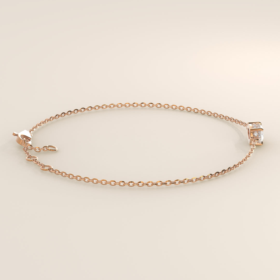 Gina - Oval East West Lab Grown Diamond Chain Bracelet with Hidden Halo