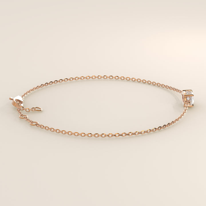 Gina - Oval East West Lab Grown Diamond Chain Bracelet with Hidden Halo