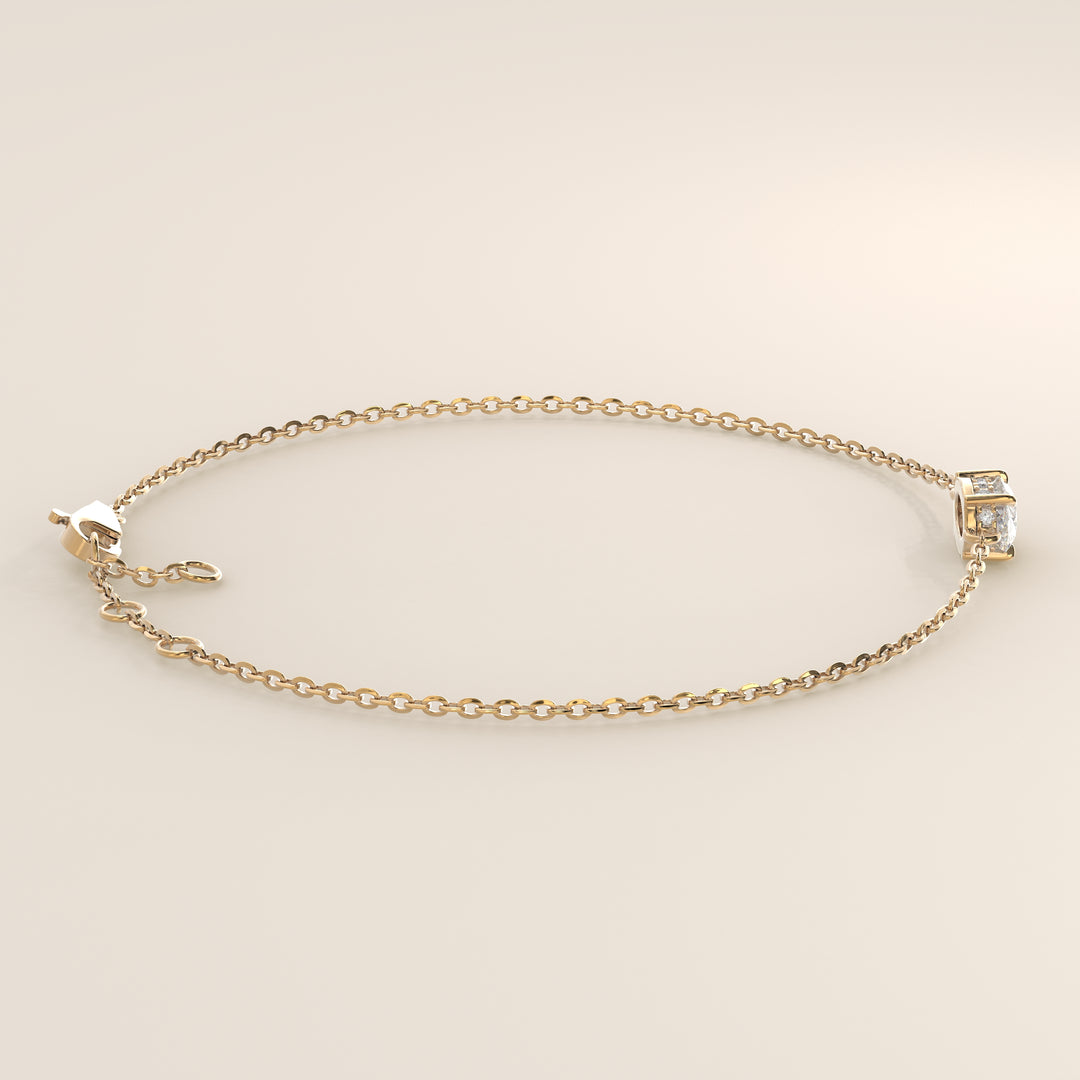 Gina - Oval East West Lab Grown Diamond Chain Bracelet with Hidden Halo