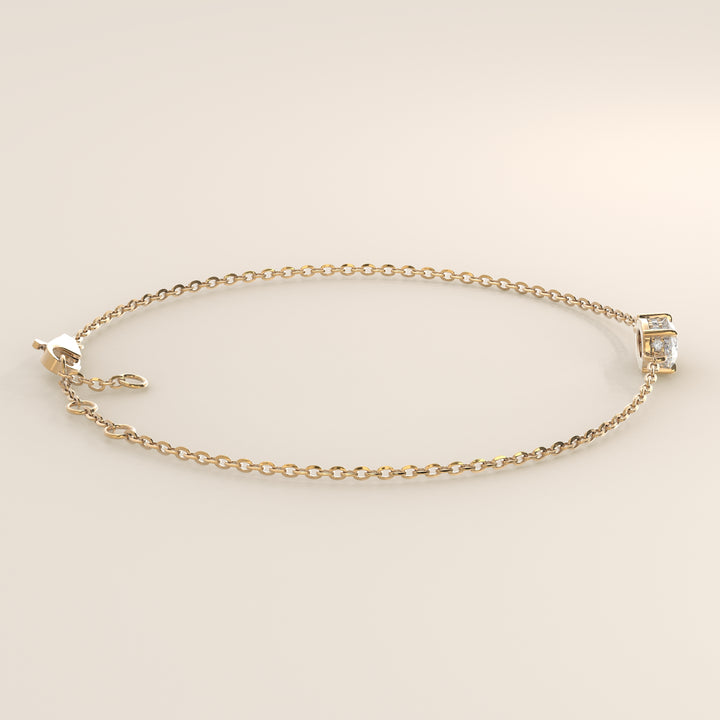 Gina - Oval East West Lab Grown Diamond Chain Bracelet with Hidden Halo