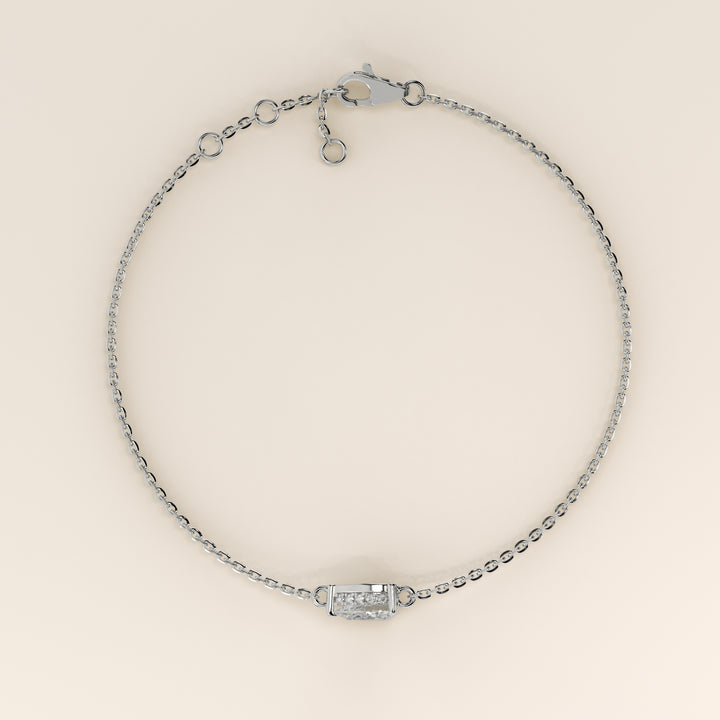 Gina - Pear East West Lab Grown Diamond Chain Bracelet with Hidden Halo