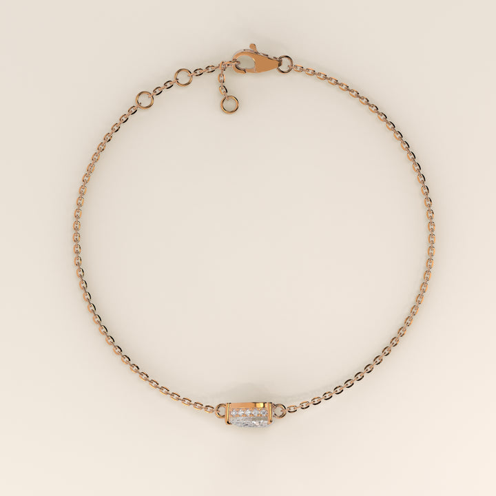 Gina - Pear East West Lab Grown Diamond Chain Bracelet with Hidden Halo