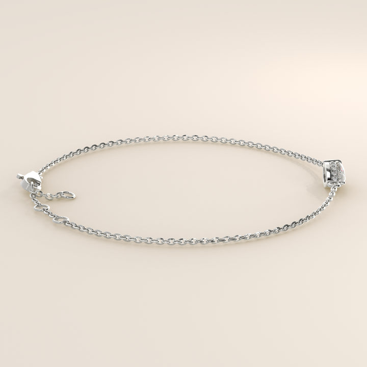 Gina - Pear East West Lab Grown Diamond Chain Bracelet with Hidden Halo