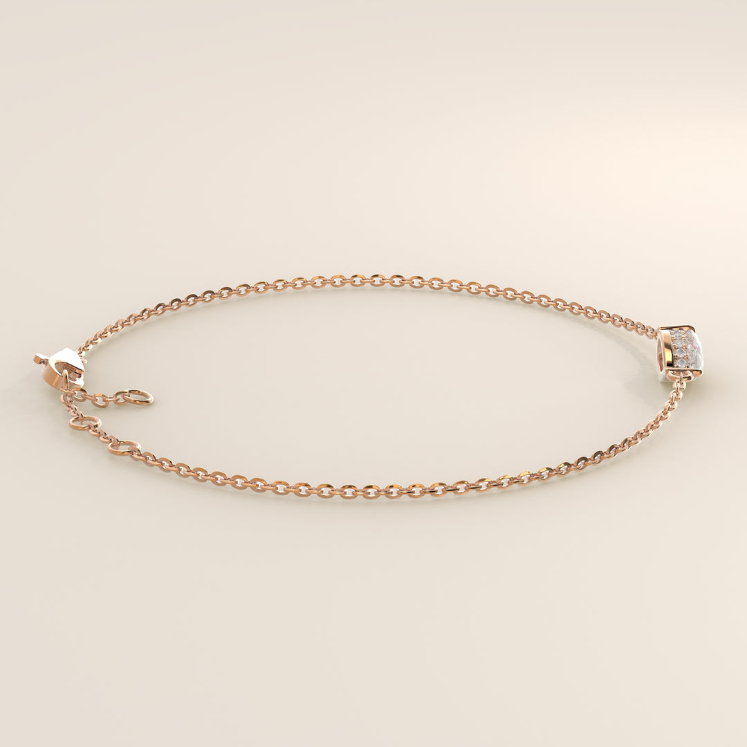 Gina - Pear East West Lab Grown Diamond Chain Bracelet with Hidden Halo