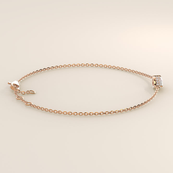Gina - Pear East West Lab Grown Diamond Chain Bracelet with Hidden Halo
