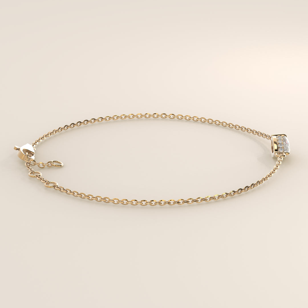 Gina - Pear East West Lab Grown Diamond Chain Bracelet with Hidden Halo