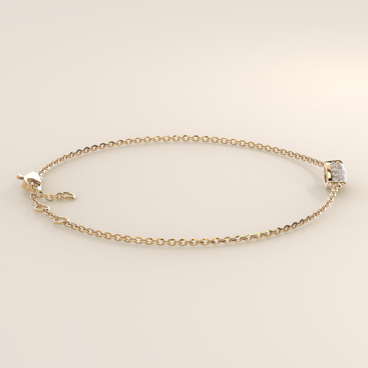 Gina - Pear East West Lab Grown Diamond Chain Bracelet with Hidden Halo