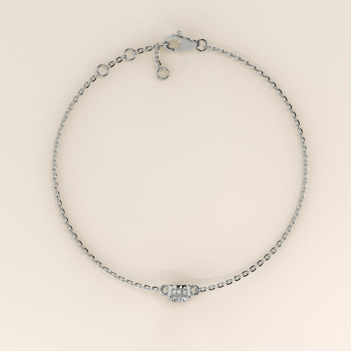 Gina - Round Lab Grown Diamond Chain Bracelet with Hidden Halo