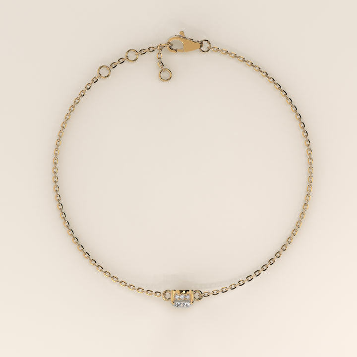 Gina - Round Lab Grown Diamond Chain Bracelet with Hidden Halo