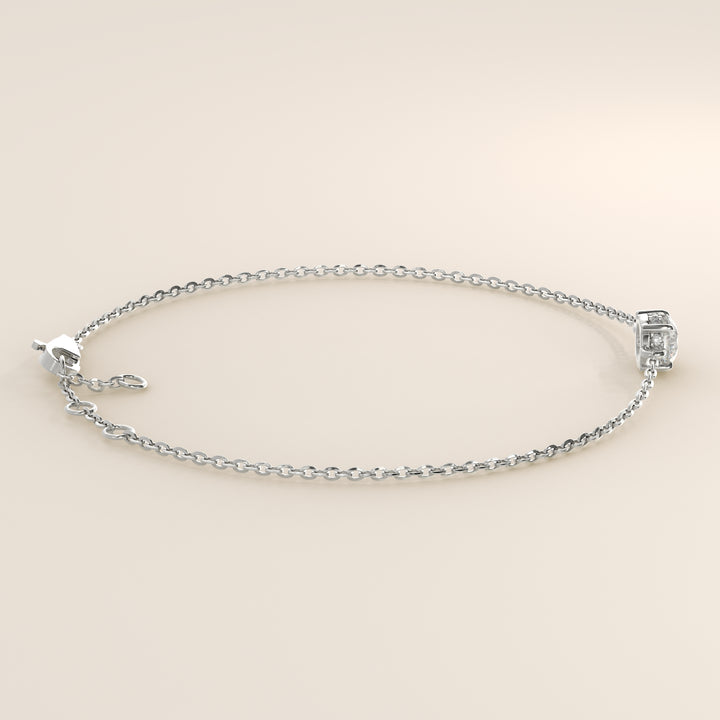 Gina - Round Lab Grown Diamond Chain Bracelet with Hidden Halo