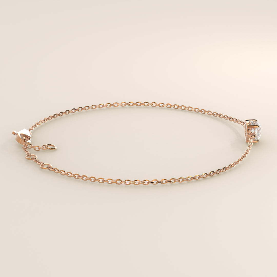 Gina - Round Lab Grown Diamond Chain Bracelet with Hidden Halo