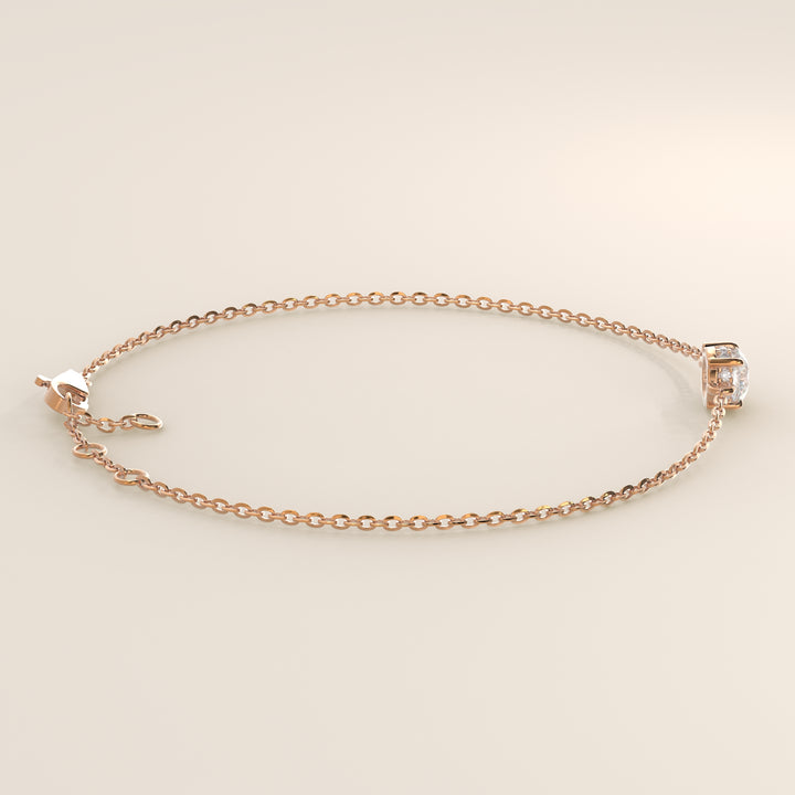 Gina - Round Lab Grown Diamond Chain Bracelet with Hidden Halo