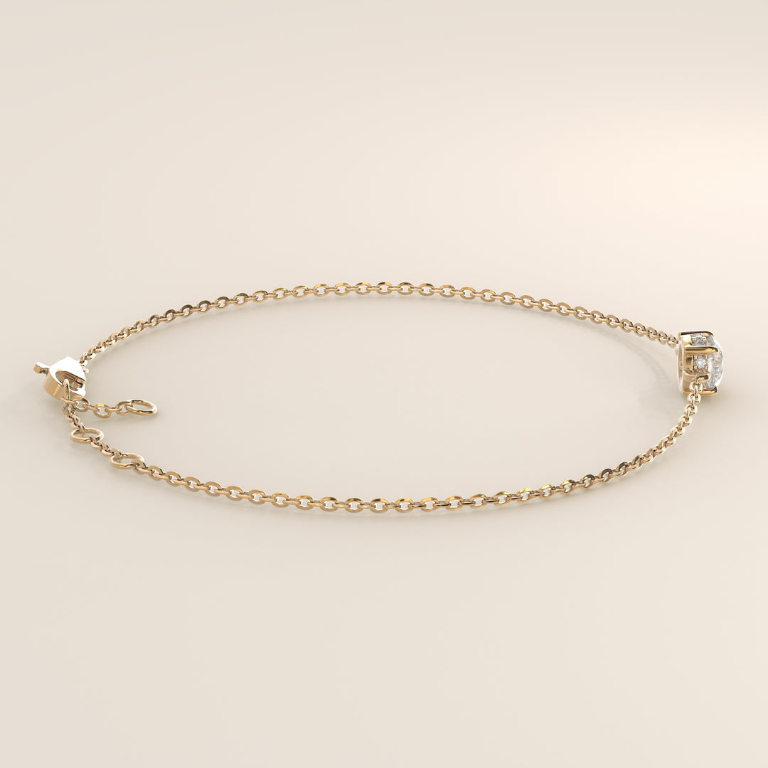 Gina - Round Lab Grown Diamond Chain Bracelet with Hidden Halo