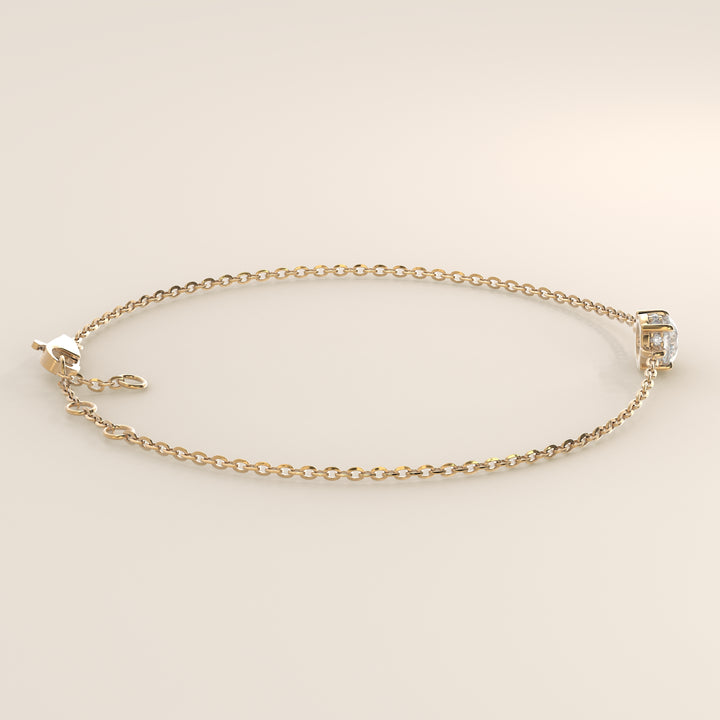Gina - Round Lab Grown Diamond Chain Bracelet with Hidden Halo