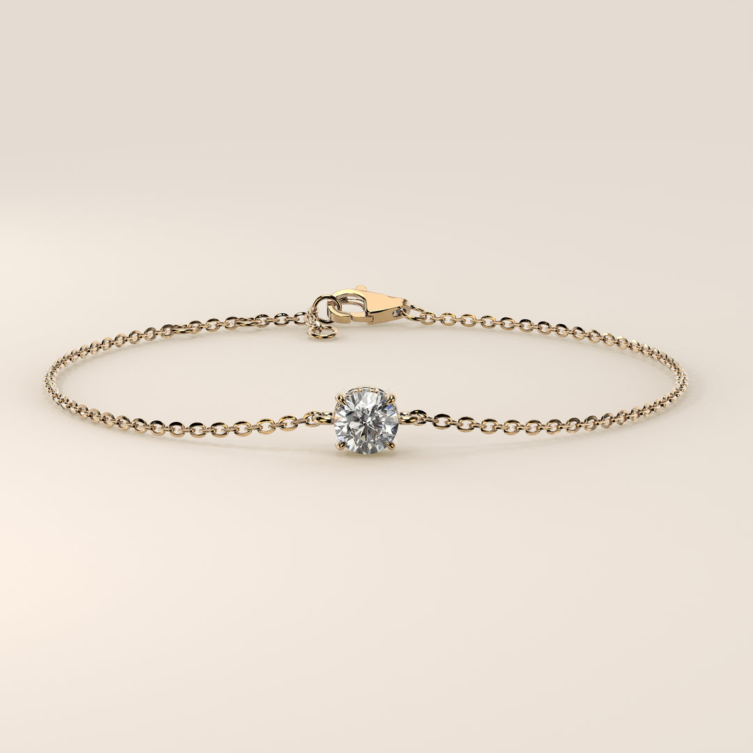 Gina - Round Lab Grown Diamond Chain Bracelet with Hidden Halo