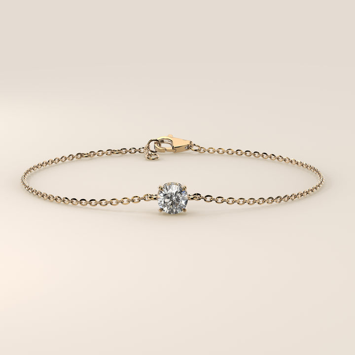 Gina - Round Lab Grown Diamond Chain Bracelet with Hidden Halo