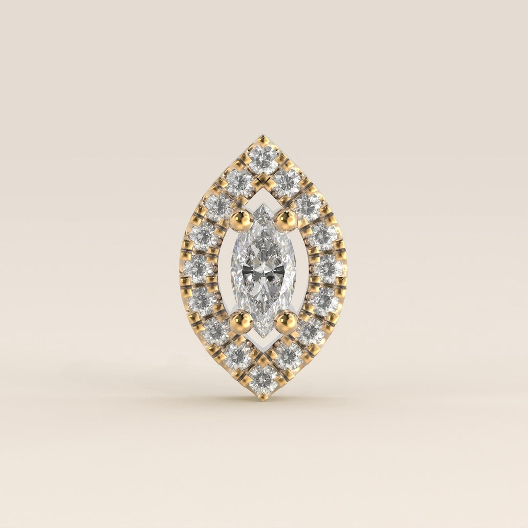 Aura Marquise Lab Grown Diamond Halo Piercing