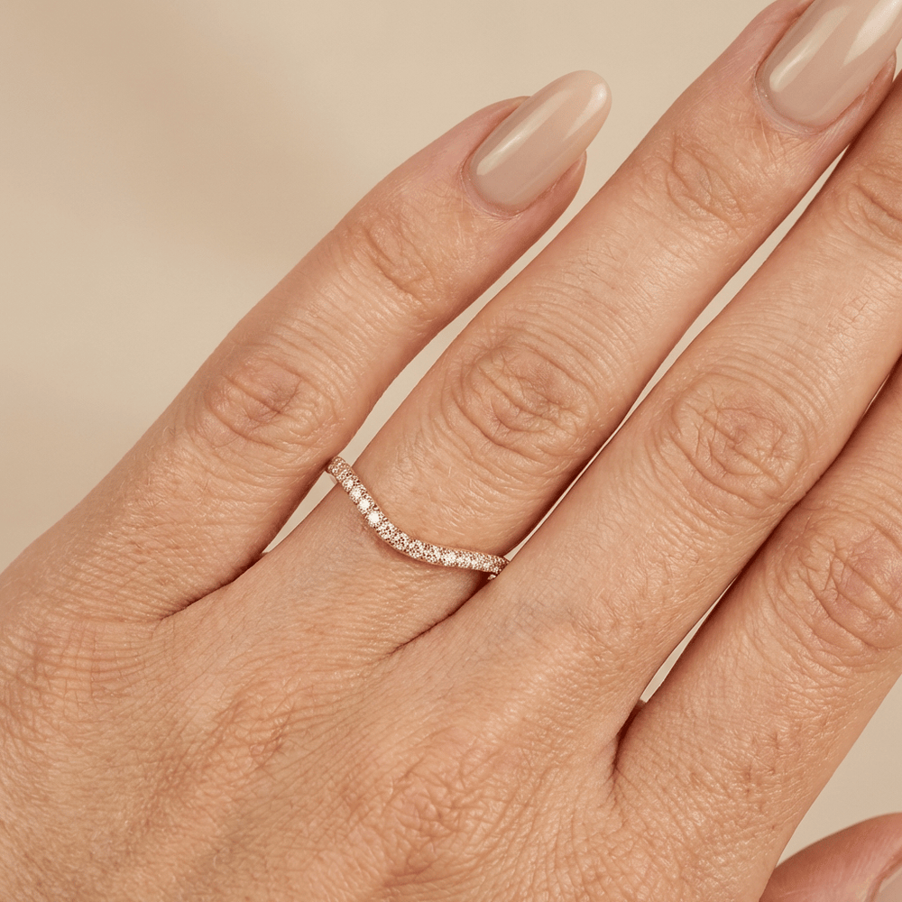 Curved Pave Lab Grown Diamond Stacking Ring