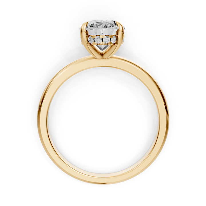 Lisa - Solitaire Oval Ring met Hidden Halo
