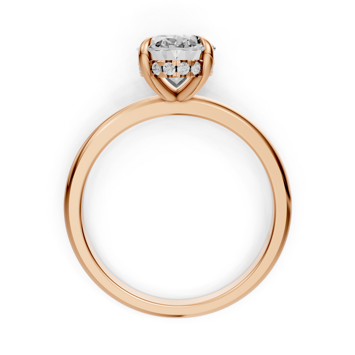 Lisa - Solitaire Oval Ring met Hidden Halo