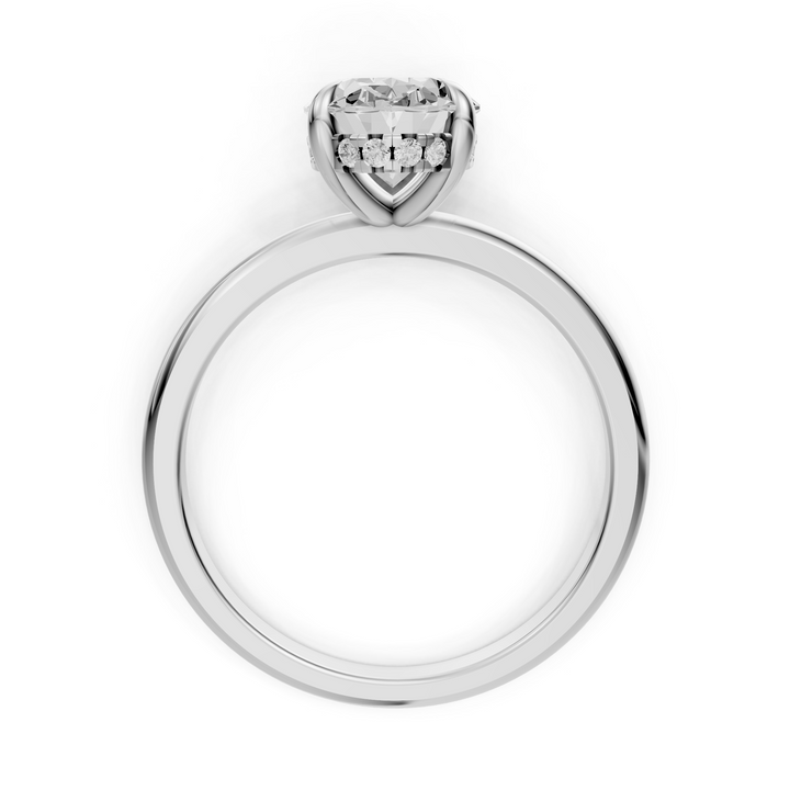 Lisa - Solitaire Oval Ring met Hidden Halo